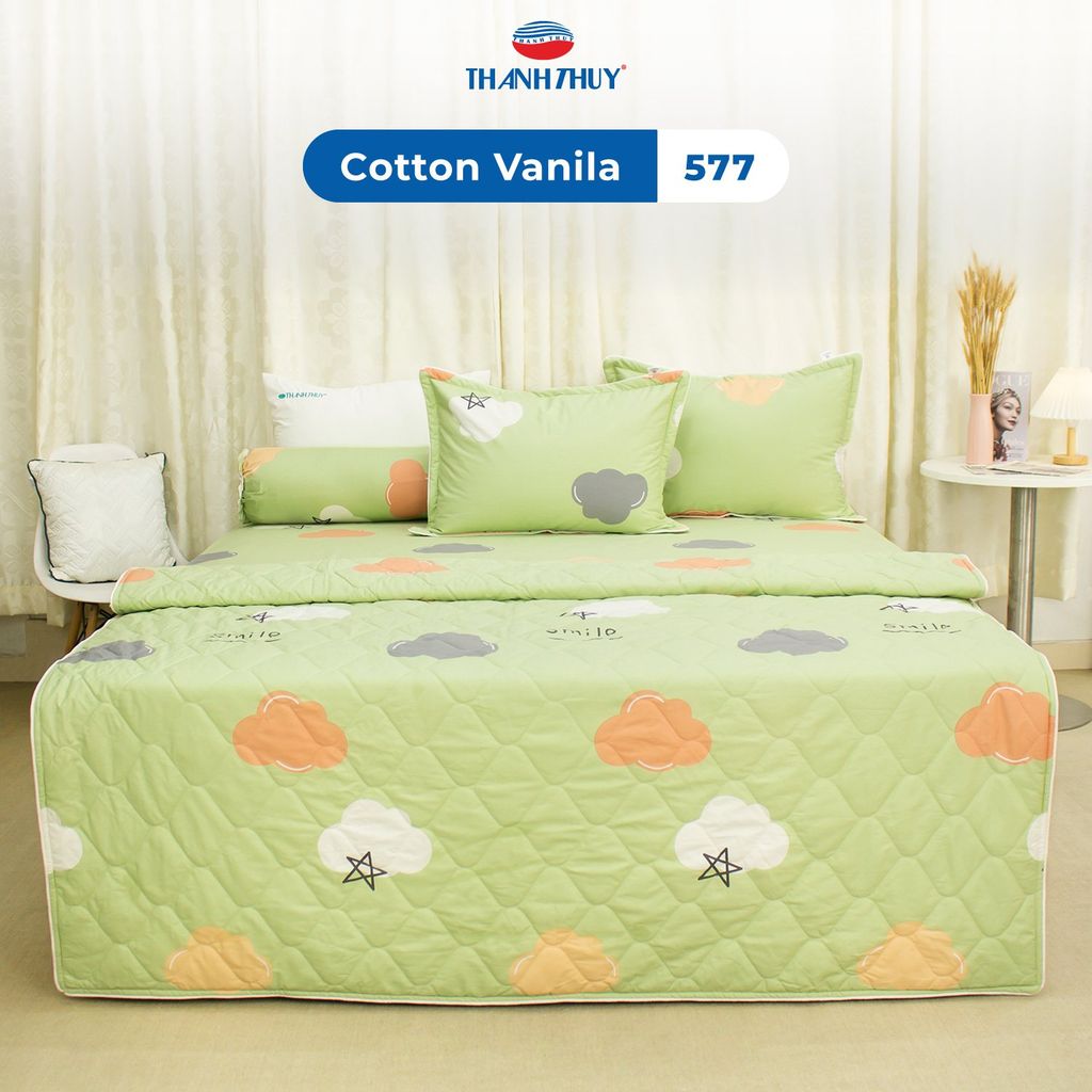 Bộ Ga Bọc Cotton Vanila (Vỏ Gối Lót Gòn) 577
