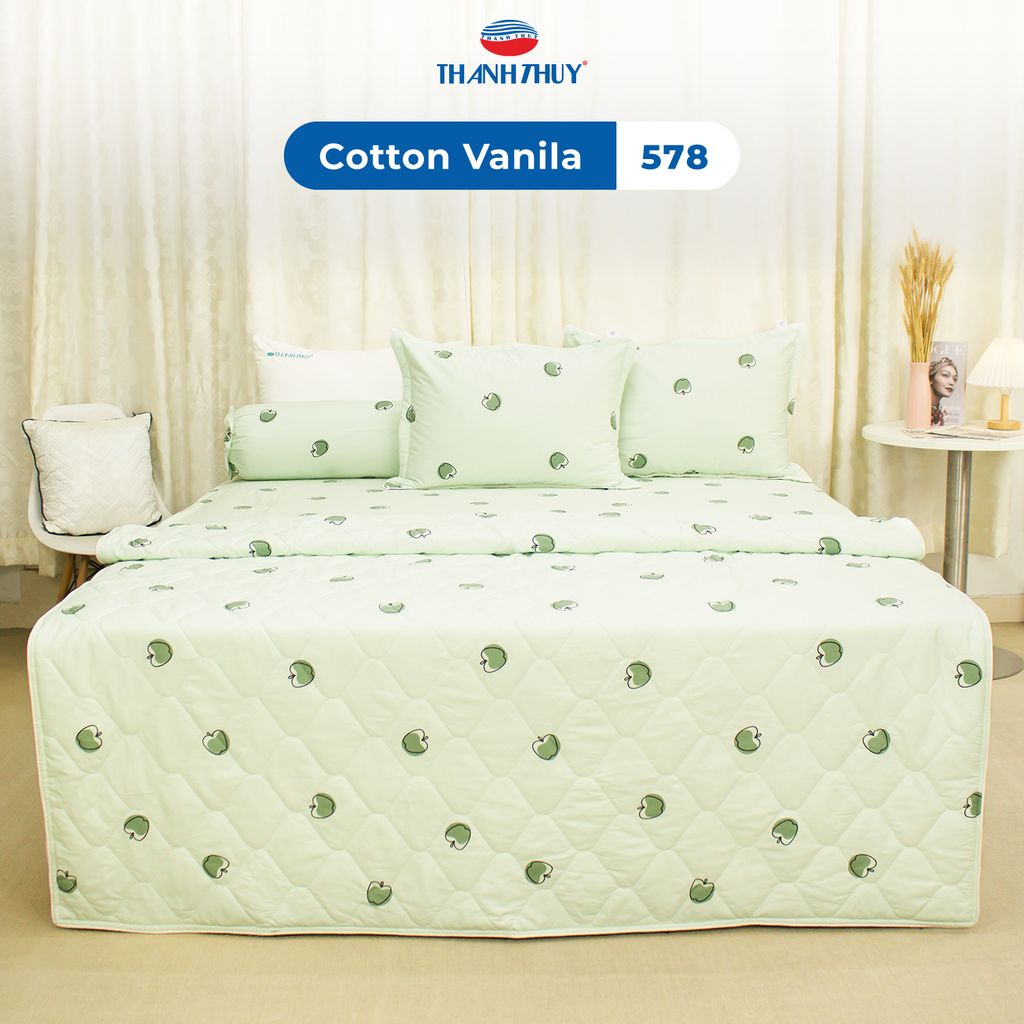Bộ Ga Bọc Cotton Vanila (Vỏ Gối Lót Gòn) 578