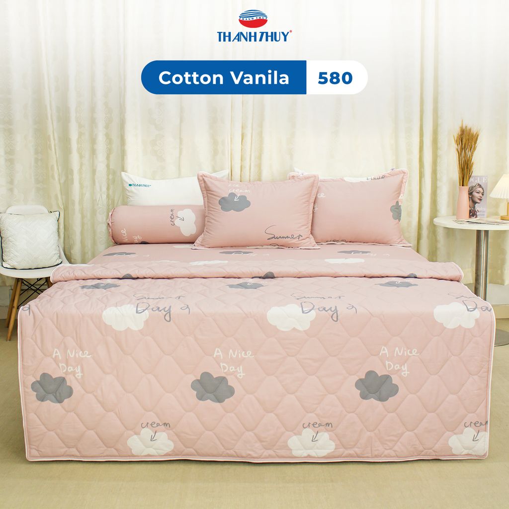 Bộ Ga Bọc Cotton Vanila (Vỏ Gối Không Lót Gòn) 580