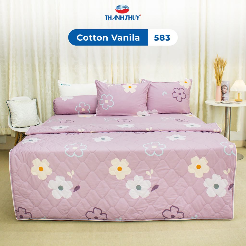 Bộ Ga Bọc Cotton Vanila (Vỏ Gối Không Lót Gòn) 583