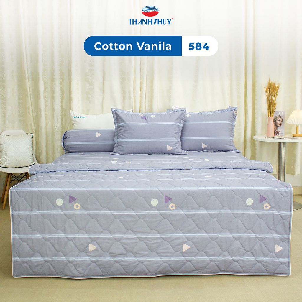 Bộ Ga Bọc Cotton Vanila (Vỏ Gối Không Lót Gòn) 584