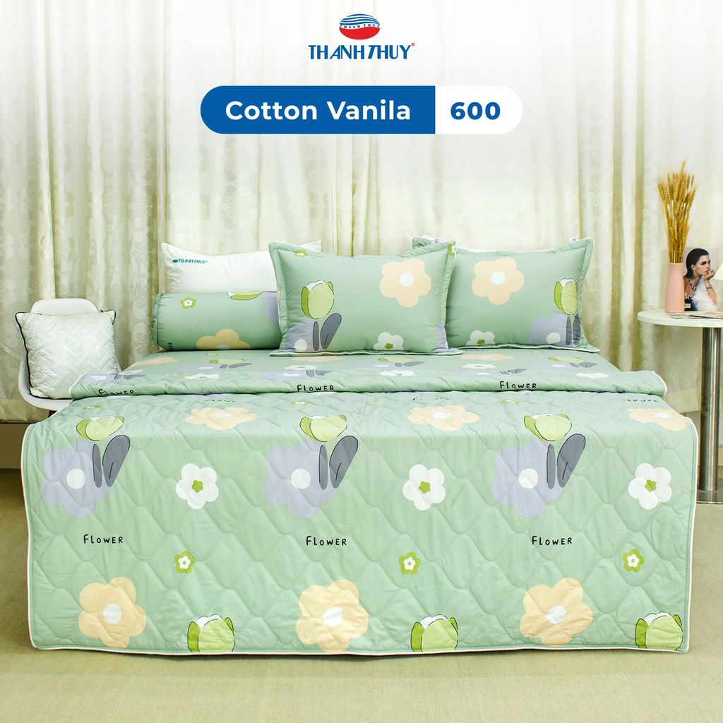 Bộ Ga Bọc Cotton Vanila (Vỏ Gối Lót Gòn) 600