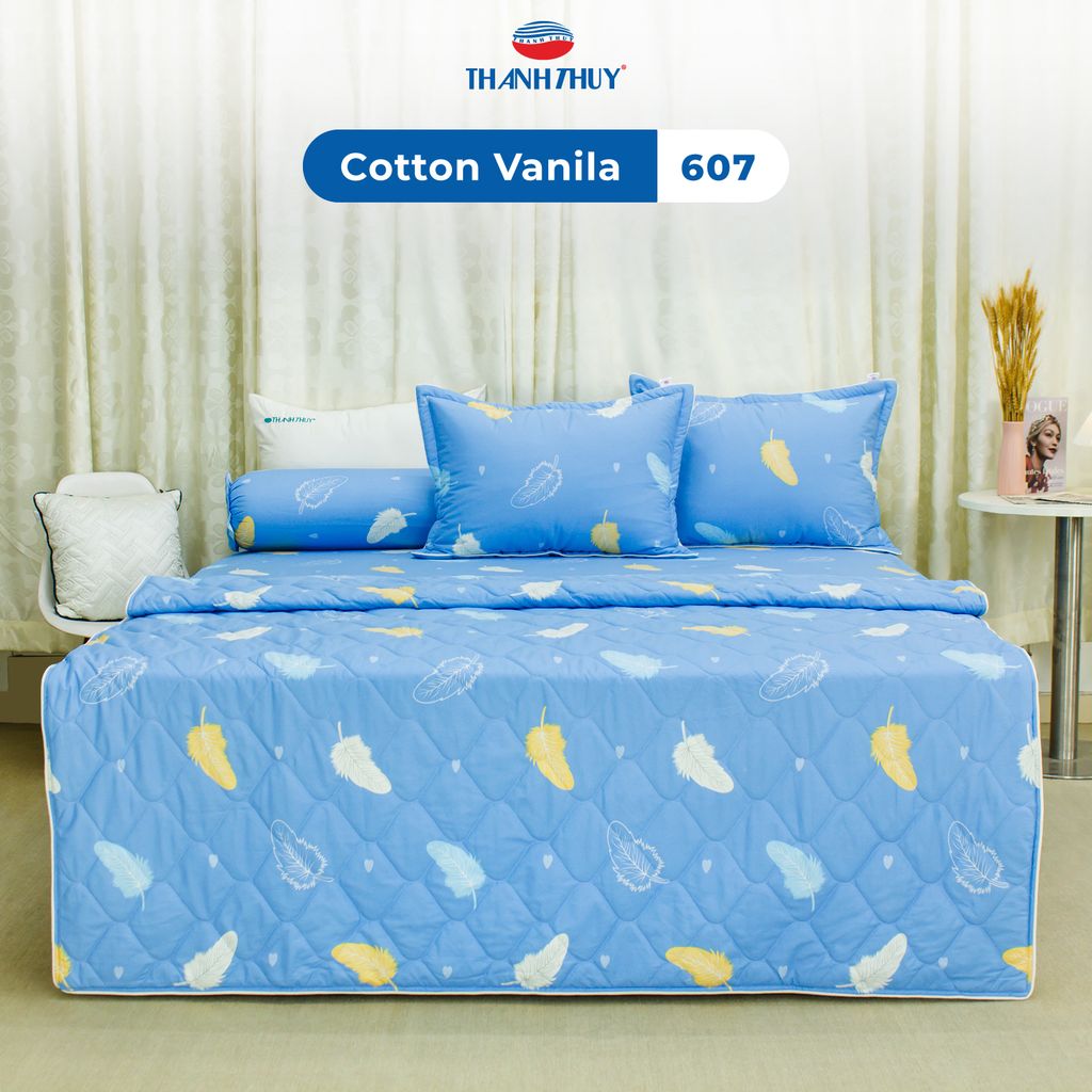 Bộ Ga Bọc Cotton Vanila (Vỏ Gối Không Lót Gòn) 607