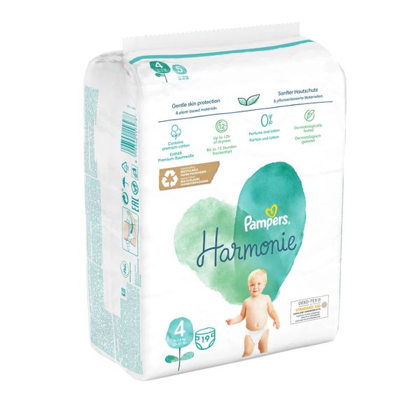  Bỉm Pampers Harmonie, Gr.4 Maxi, 9-14 kg, 19 miếng 