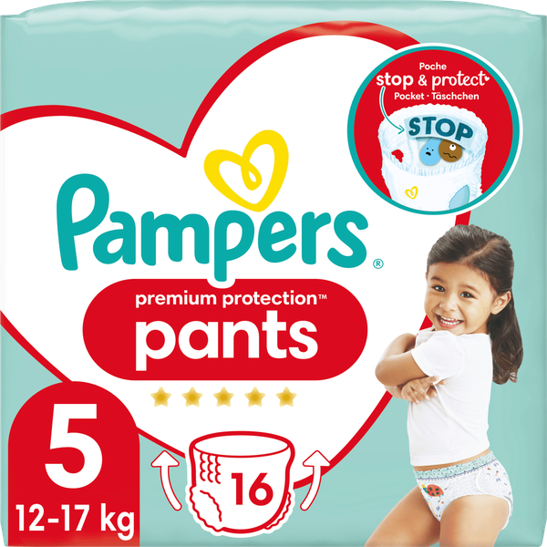  Bỉm Pampers Premium Protection Größe 5 Junior, 12-17 kg, gói đơn 16 miếng 