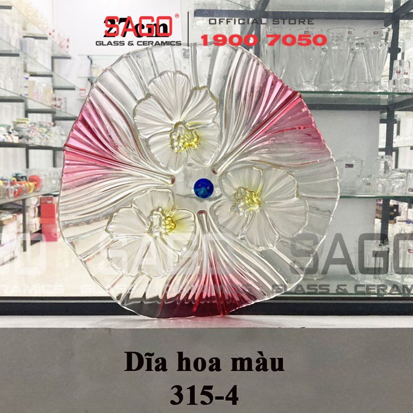 ELEGANT 315-4 - Dĩa Thủy Tinh Cạn Hoa màu Elegant Đường Kính 27.0cm | Thủy Tinh Màu Cao Cấp