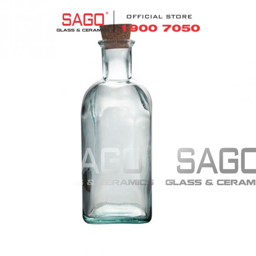 VSM V5022 - Chai Thủy Tinh Tái Chế Vidrios San Miguel FRASCO CUADRADO 500ml | Nhập Khẩu Tây Ban Nha