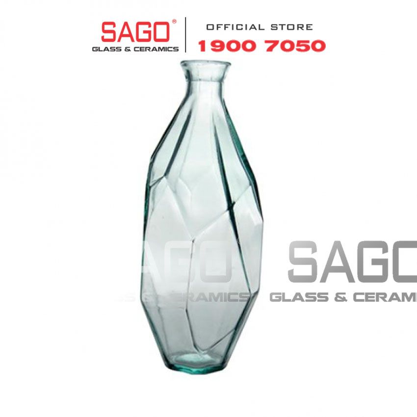 VSM V5900 - Bình Hoa Thủy Tinh Tái Chế Vidrios San Miguel ARRON ORIGAMI Cao 31cm | Nhập Khẩu Tây Ban Nha