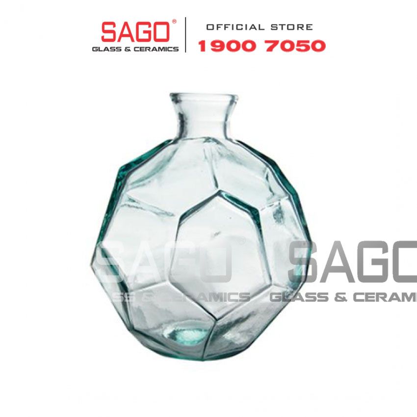 VSM V5901 - Bình Hoa Thủy Tinh Tái Chế Vidrios San Miguel JARRON ORIGAMI Cao 18cm | Nhập Khẩu Tây Ban Nha