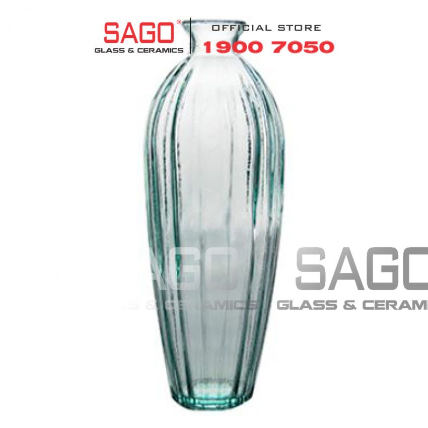 VSM V4697 - Bình Hoa Thủy Tinh Tái Chế Vidrios San Miguel JARRON ETNICO PEQ Cao 28cm | Nhập Khẩu Tây Ban Nha