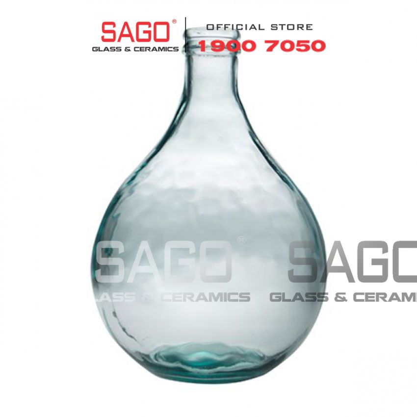 VSM V5740 - Bình Hoa Thủy Tinh Tái Chế Vidrios San Miguel GARRAFA 12 L. CUELLO ESTRECHO Cao 43cm | Nhập Khẩu Tây Ban Nha