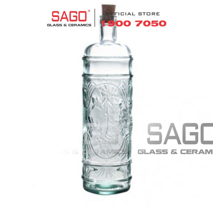 VSM V5049 - Chai Thủy Tinh Tái Chế Vidrios San Miguel BOTELLA ANIS BOMBON 1000ml | Nhập Khẩu Tây Ban Nha
