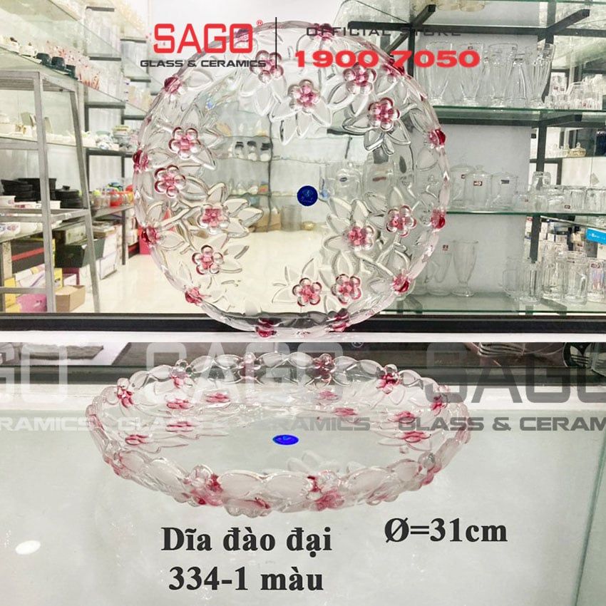 ELEGANT 334M - Dĩa Thủy Tinh Đào Đại Màu Elegant Đường Kính 31.0cm | Thủy Tinh Màu Cao Cấp