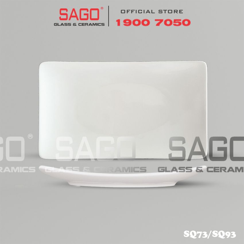 CK SQ - Dĩa Sứ Ck Hình Chữ Nhật (SQ) | Trắng Trơn , Tùy Chọn Kích Thước