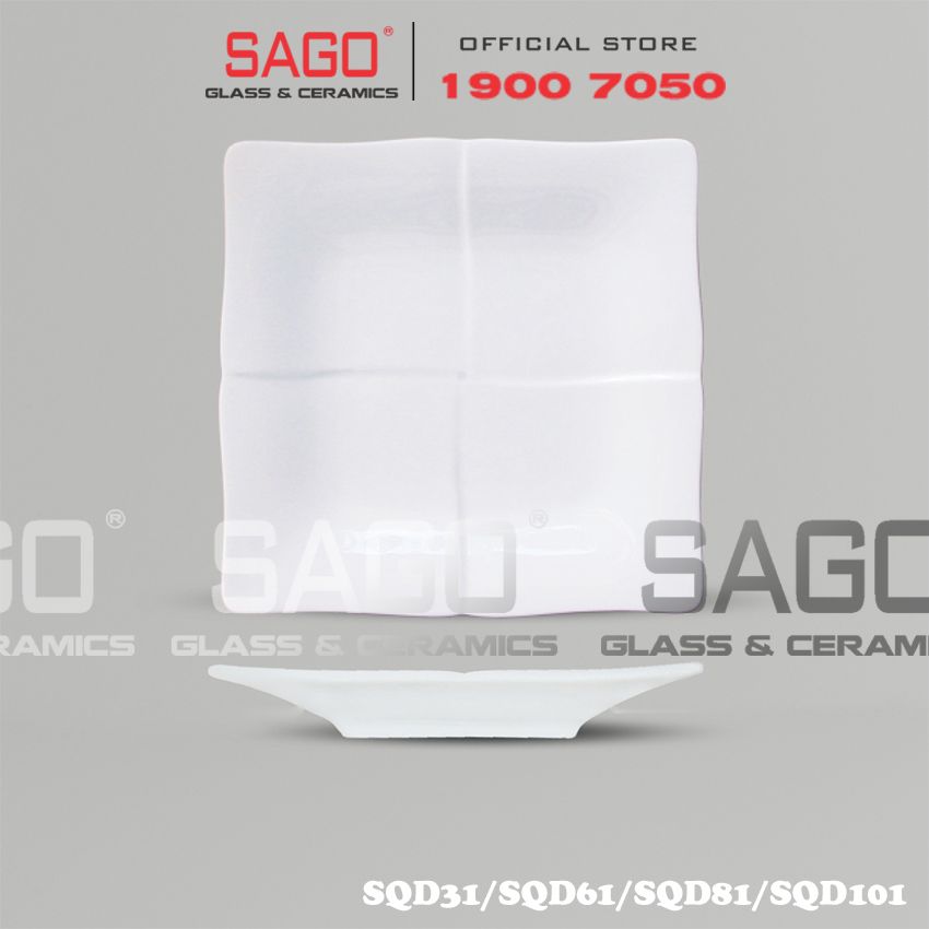 CK SQD - Dĩa Sứ CK Hình Vuông (SQD) | Trắng Trơn , Tùy Chọn Kích Thước