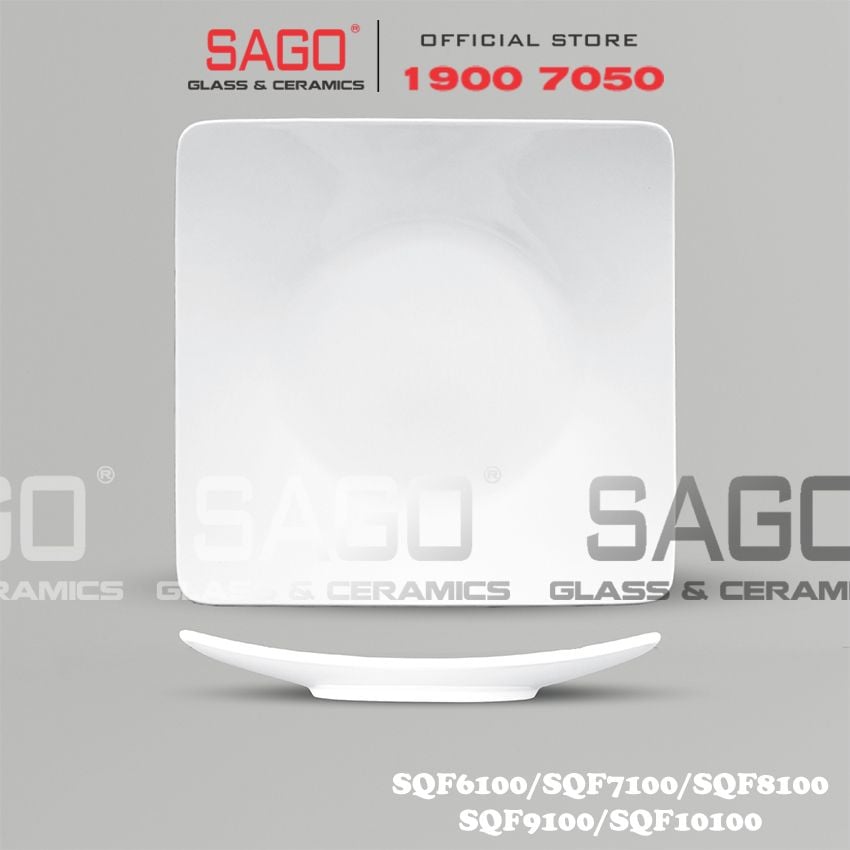CK SQF - Dĩa Sứ CK Hình Vuông (SQF) | Trắng Trơn , Tùy Chọn Kích Thước