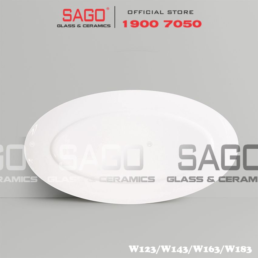CK W - Dĩa Sứ CK Hình Oval (W) | Trắng Trơn , Tùy Chọn Kích Thước