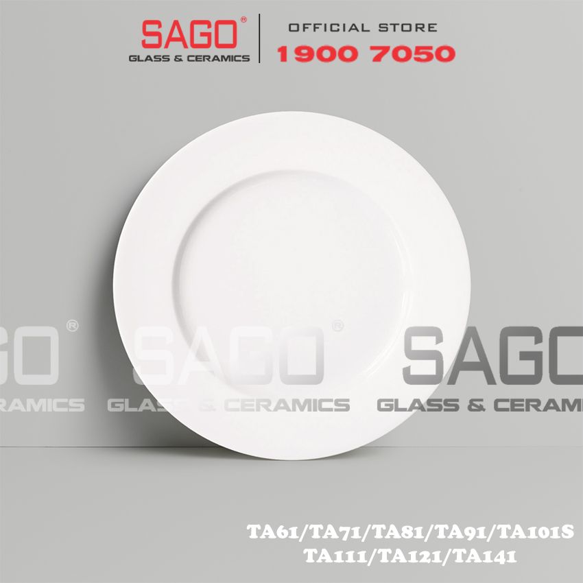 CK TA - Dĩa Sứ Tròn Cạn (TA) | Trắng Trơn , Tùy Chọn Kích Thước