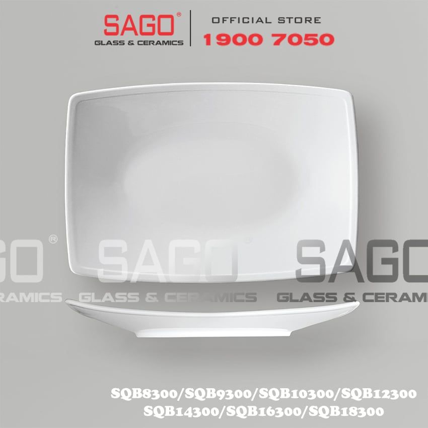 CK SQB - Dĩa Sứ CK Hình Chữ Nhật (SQB) | Trắng Trơn , Tùy Chọn Kích Thước