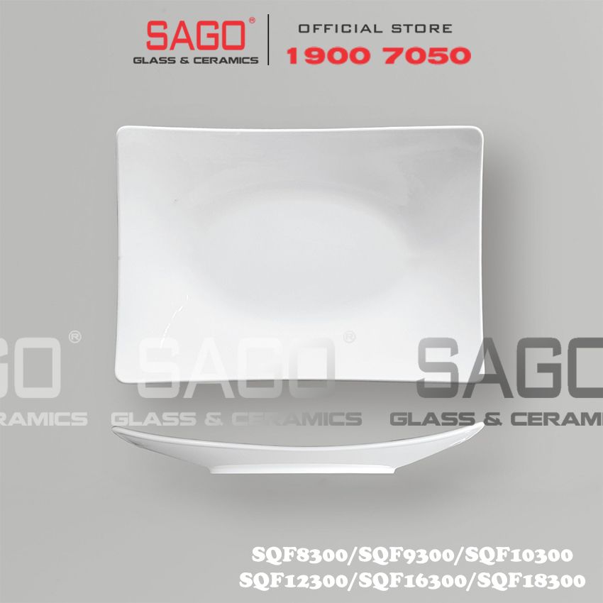 CK SQF - Dĩa Sứ CK Hình Chữ Nhật (SQF) | Trắng Trơn , Tùy Chọn Kích Thước