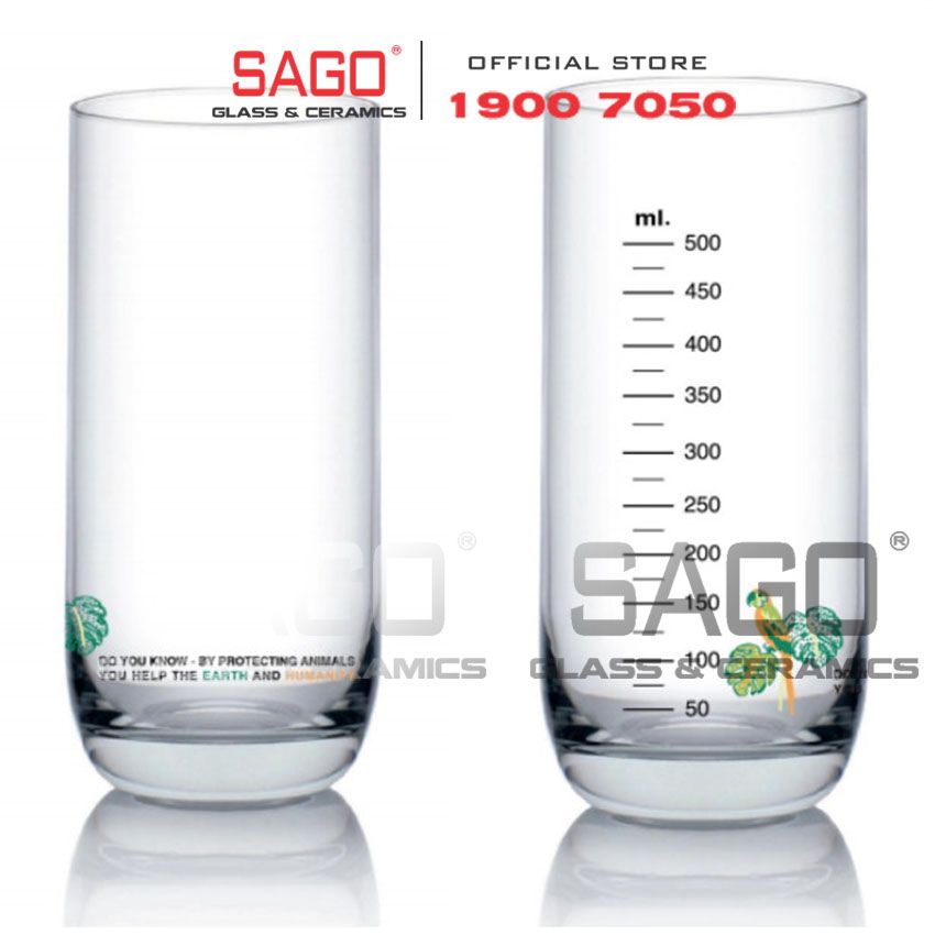 Ocean B00322X0250 - Ly Thủy Tinh Ocean Chia Vạch Hình Con Két 625ml | Nhập Khẩu Thái Lan