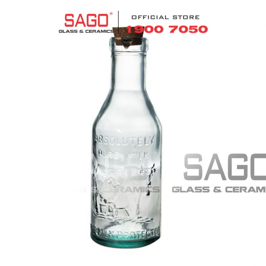 VSM V2042 - Chai Thủy Tinh Tái Chế Vidrios San Miguel BOTELLA MILK 1150ml | Nhập Khẩu Tây Ban Nha