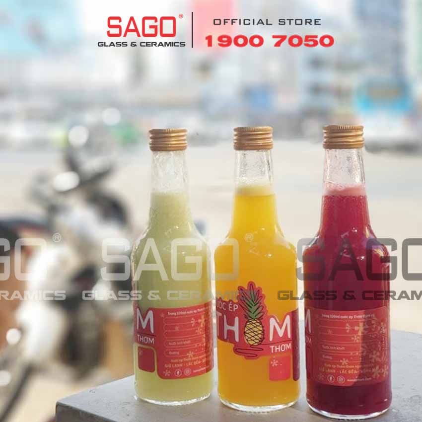 Chai Thủy Tinh Tròn 330ml Nắp nhôm | Thủy Tinh Cao Cấp