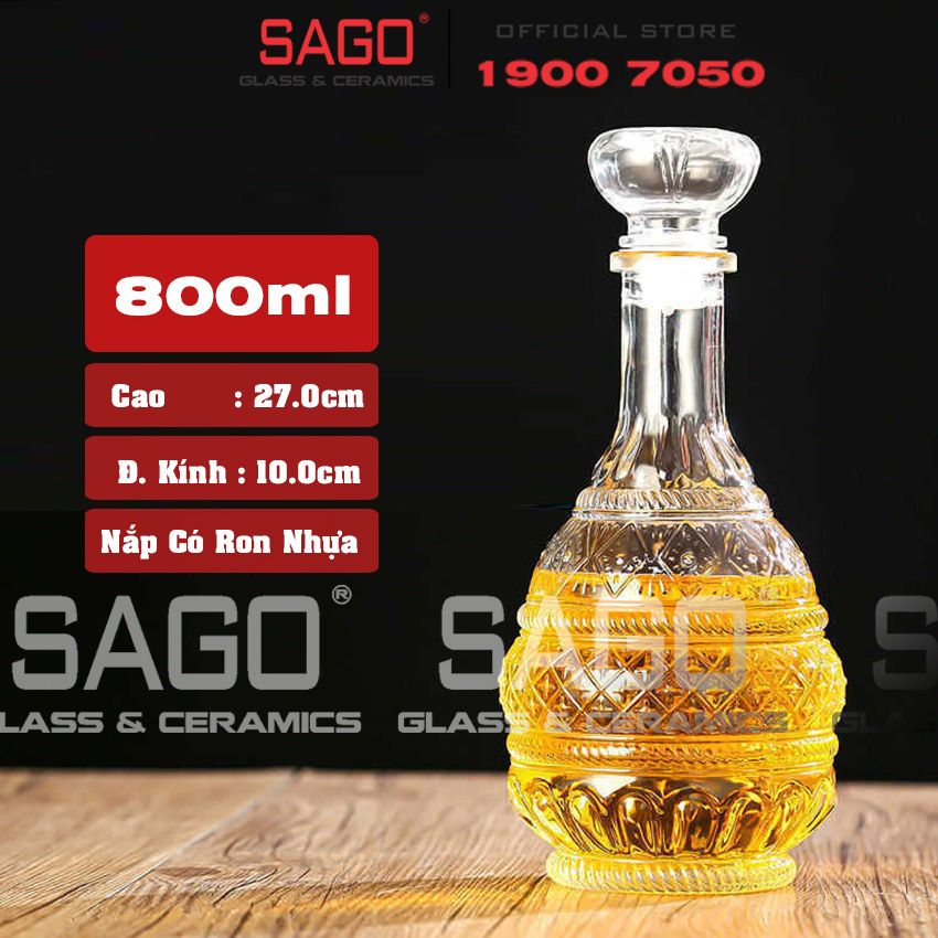 Bình Chiết Rượu , Bình Ngâm Rượu Phật 800ml | Nắp Thủy Tinh Ron Nhựa