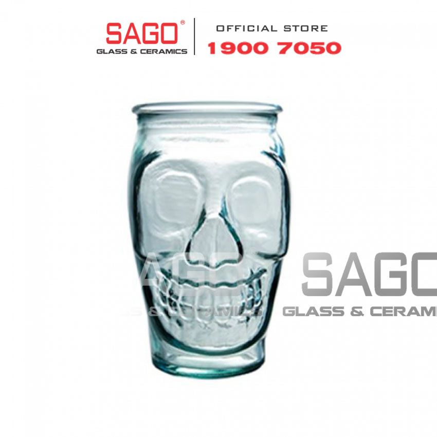VSM V2346 - Ly Thủy Tinh Tái Chế Vidrios San Miguel VASO CALAVERA 450ml | Nhập Khẩu Tây Ban Nha