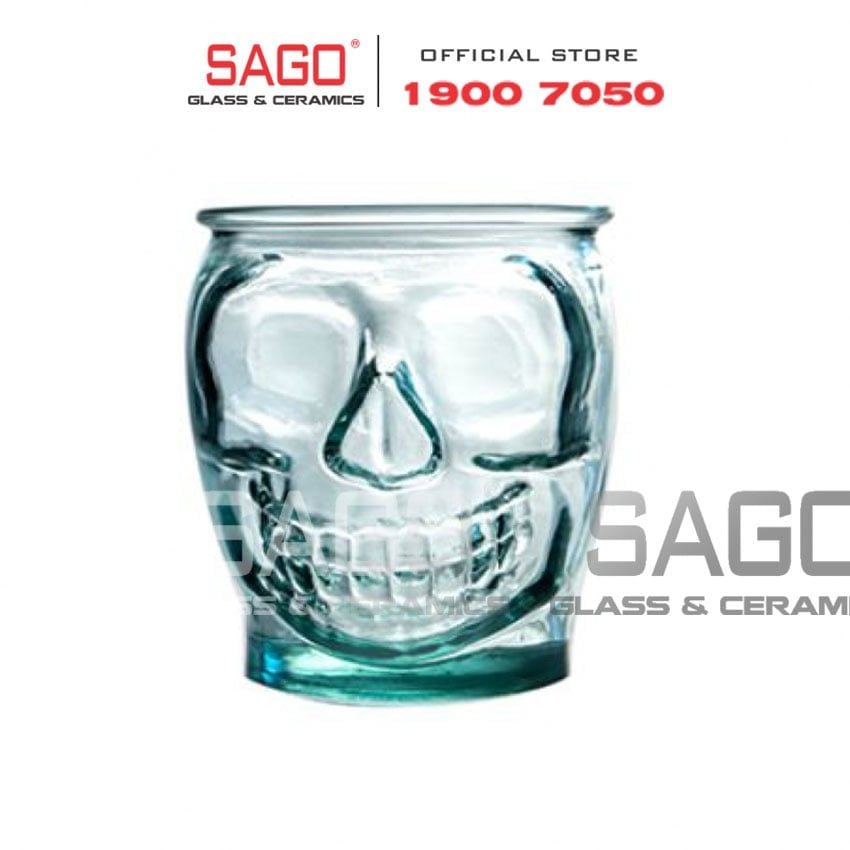 VSM V2347 - Ly Thủy Tinh Tái Chế Vidrios San Miguel VASO CALAVERA 400ml | Nhập Khẩu Tây Ban Nha