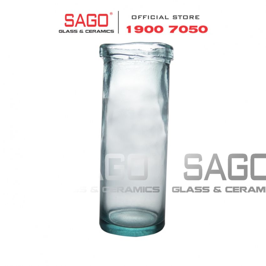 VSM V4747 - Bình Hoa Thủy Tinh Tái Chế Vidrios San Miguel JARRON CILINDRO SIMPLICITY Cao 36cm | Nhập Khẩu Tây Ban Nha