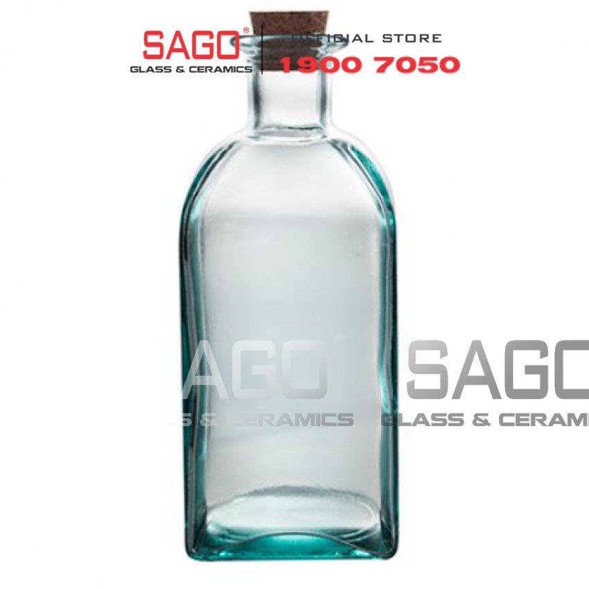 VSM V5020 - Chai Thủy Tinh Tái Chế Vidrios San Miguel FRASCO CUADRADO 2.0 Lít | Nhập Khẩu Tây Ban Nha