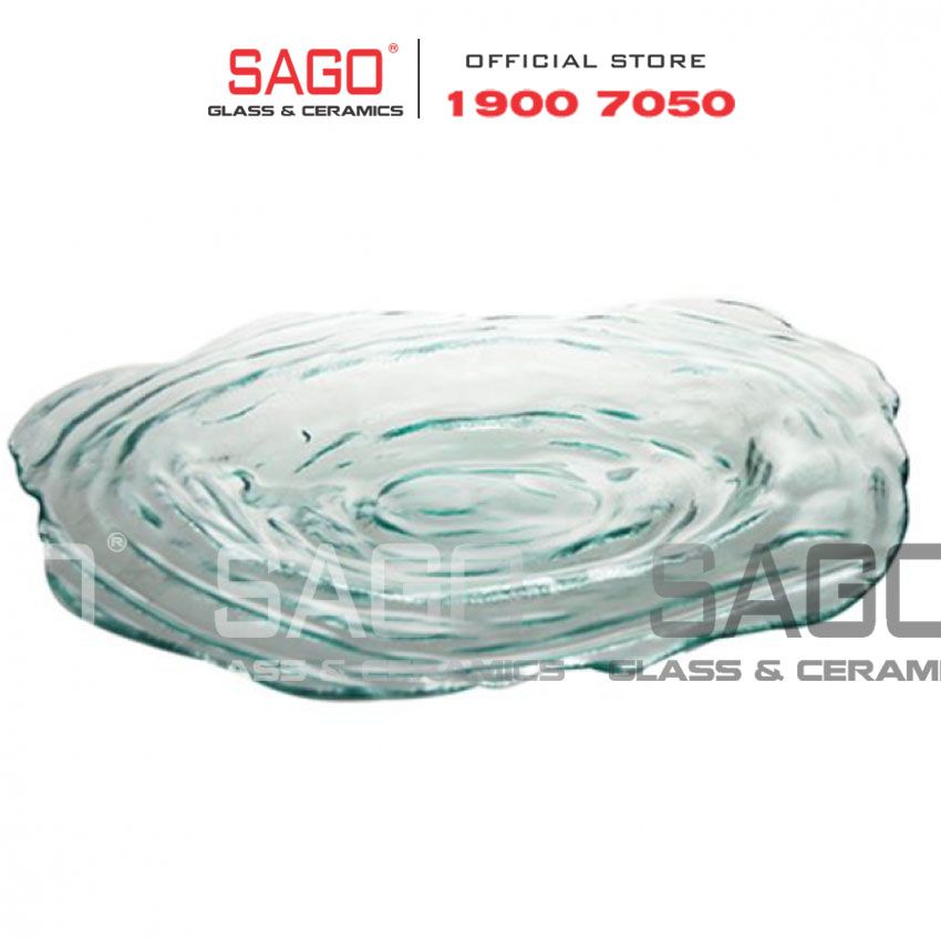 VSM V7551 - Dĩa Thủy Tinh Tái Chế Vidrios San Miguel PLATO TORNADO 46cm | Nhập Khẩu Tây Ban Nha