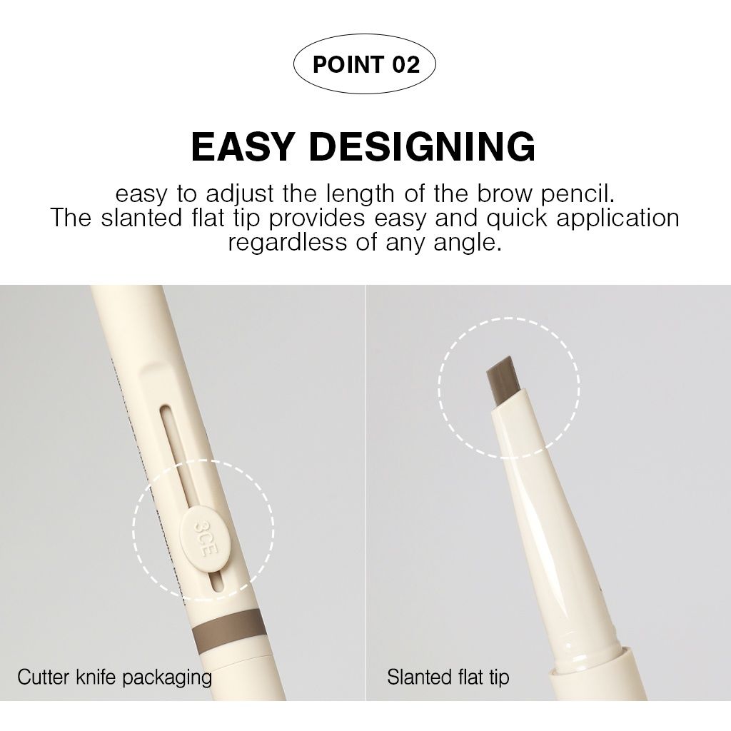 [Mẫu Mới] Chì Mày Thiết Kế Dễ Sử Dụng 3CE Easy Brow ​Designing Pencil 0.13g