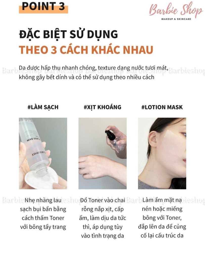 Nước Hoa Hồng Dưỡng Sáng Da Caryophy Glass Skin Toner 120ml