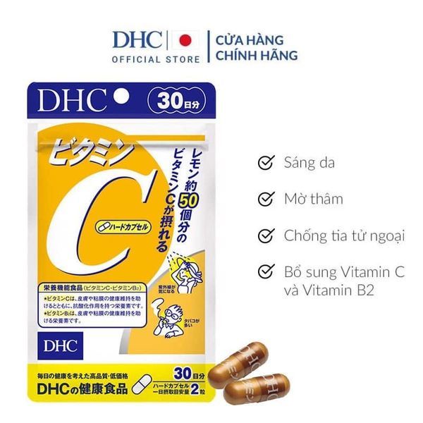 TPCN - Viên Uống Trắng Da Ngừa Thâm Bổ Sung Vitamin C DHC Vitamin C Hard Capsule