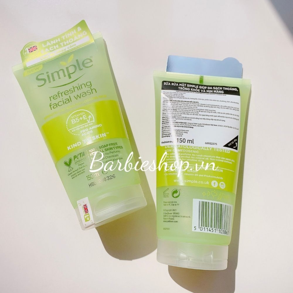 [Mẫu Mới] Sữa Rửa Mặt Simple Facial Wash 150ml Đủ Dòng