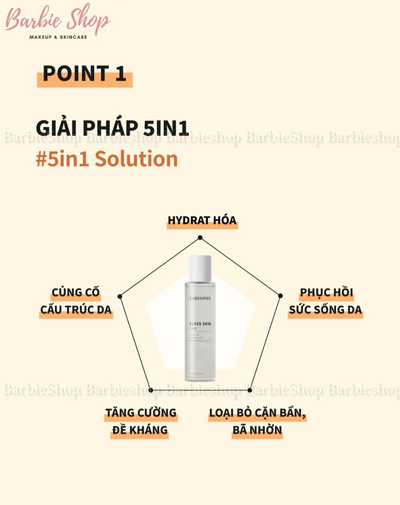 Nước Hoa Hồng Dưỡng Sáng Da Caryophy Glass Skin Toner 120ml