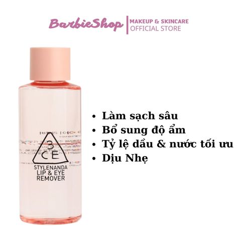 Nước Tẩy Trang Cho Mắt & Môi Make-up 3CE Lip & Eye Remover 150ml