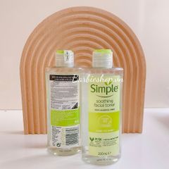 [Mẫu Mới] Toner Nước Hoa Hồng Simple Soothing Facial Skind To Skin Dành Cho Da Nhạy Cảm 200ml