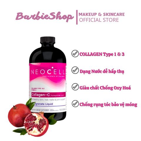TPCN COLLAGEN NƯỚC VỊ LỰU - Nước Uống  Collagen + C Neocell Pomegranate Liquid 473ml USA