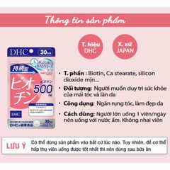 Viên Uống DHC Biotin Ngăn Rụng Tóc Sustained Release Biotin 30 viên/30Ngày