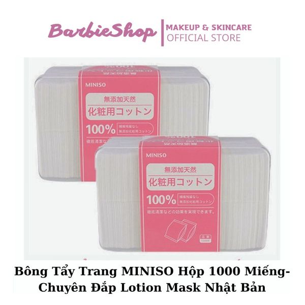 Hộp Bông Tẩy Trang Miniso 180 Miếng Và 1000 Miếng Nhật Bản