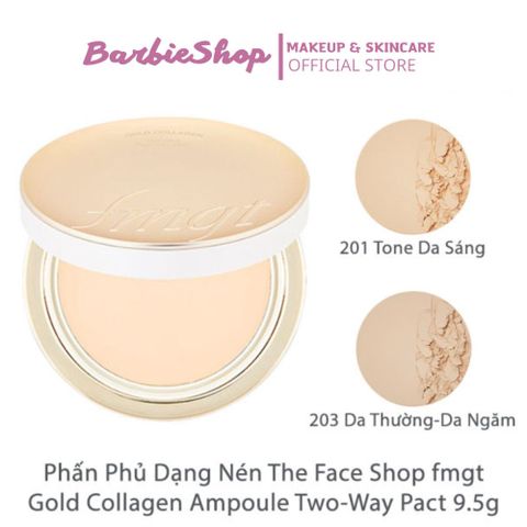 [Mẫu Mới] Phấn Phủ Nén The Face Shop Gold Collagen Ampoule Two-way Pact 9.5g