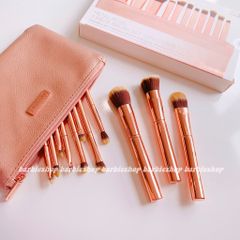 Bộ Cọ Trang Điểm 11 Cây BH Cosmetics Metal Rose 11 Piece Brush Set With Bag- Cọ Túi Hồng