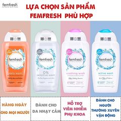 Dung Dịch Vệ Sinh Femfresh Wash - 250ml Daily, Active, Soothing, Sensitive