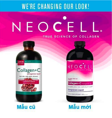 TPCN COLLAGEN NƯỚC VỊ LỰU - Nước Uống  Collagen + C Neocell Pomegranate Liquid 473ml USA