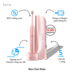 Bàn Chải Điện Halio Sonic Whitening Electric Toothbrush - Hồng, Tím, Xanh