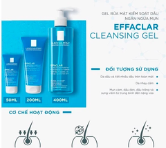 Sữa Rửa Mặt Giảm Mụn Cho Da Dầu  La Roche Posay Effaclar ( 50ML 200ML 400ML )