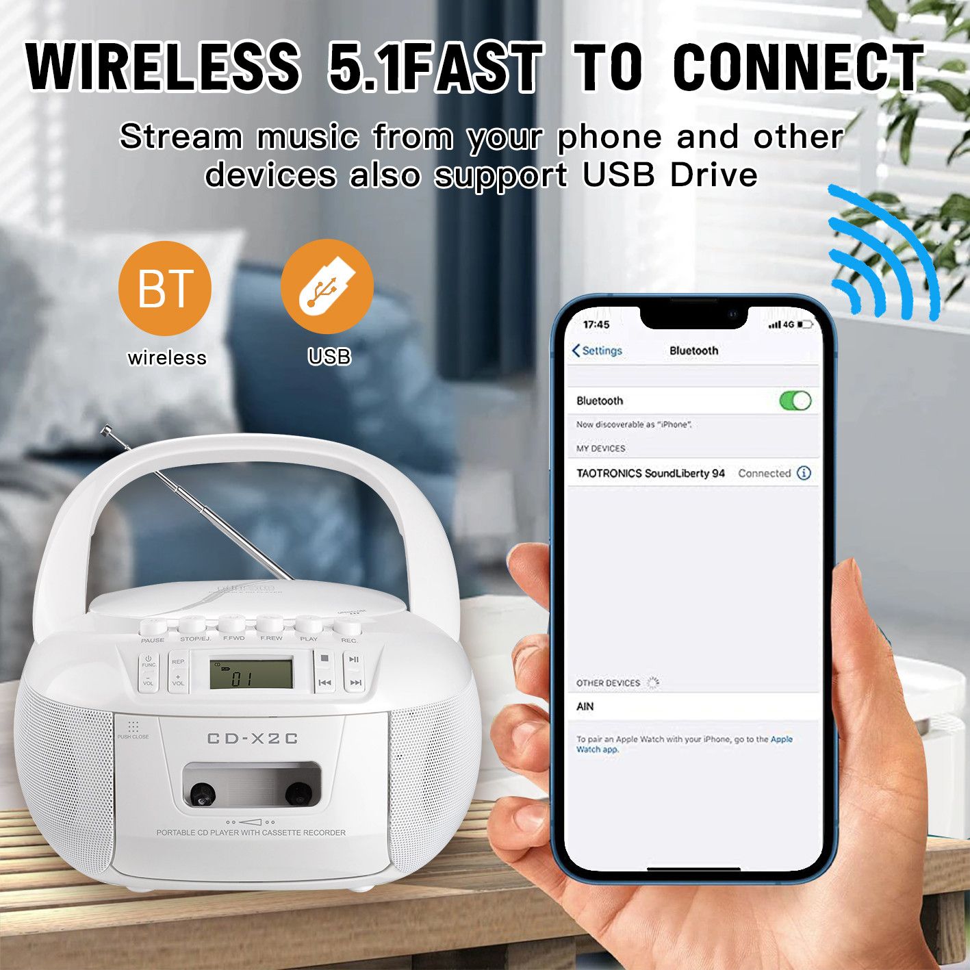 Đài Đĩa CD-X2C – Thiết bị âm thanh đa năng: Từ giải trí đến học tập, tất cả trong một!
